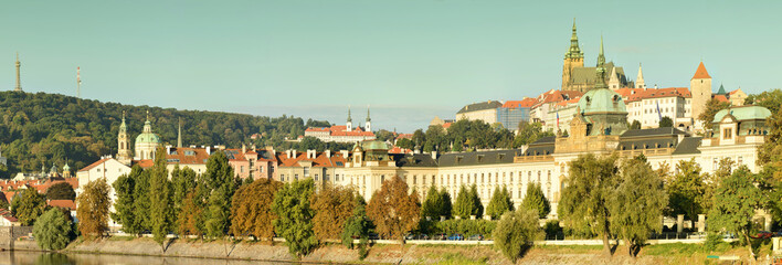 Prague -Stitched Panorama - obrazy, fototapety, plakaty