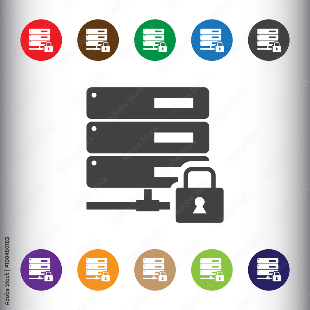 Poster database security protection icon