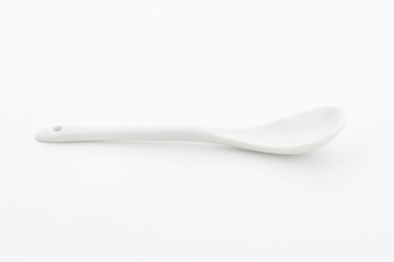 White porcelain spoon