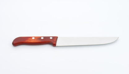 Wood handle slicing knife