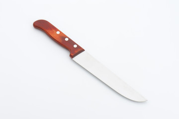 Wood handle slicing knife