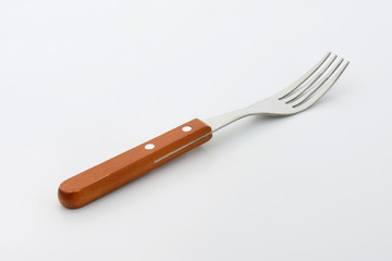Wooden-handled dinner fork
