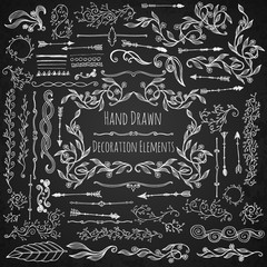 Hand drawn decoration elements.