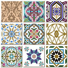 Vintage retro ceramic tile pattern set collection 026  