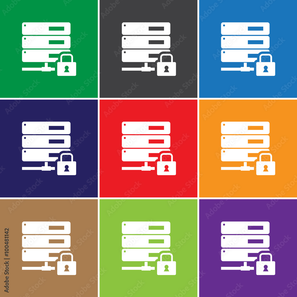 Poster database security protection icon