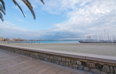 Empty sandy Playa de Palma