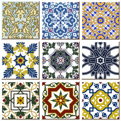 Vintage retro ceramic tile pattern set collection 028  