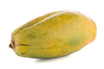 Papaya fruit on white background