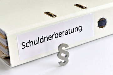 Schuldnerberatung, Privatinsolvenz, Beratung, Paragraph, Ordner, Schulden, Insolvenz,...