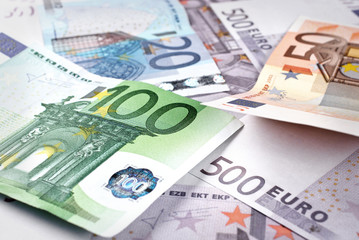 Obraz na płótnie Canvas Pile of Euro bills