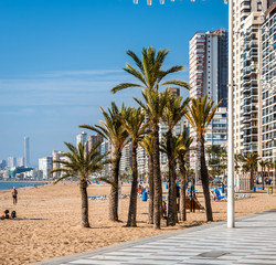 Beach of Benidorm in Alicante city. Spain