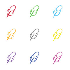 Old feather pen vector icon for web and mobile