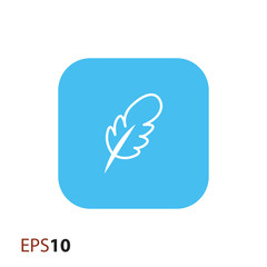Fototapeta premium Old feather pen vector icon for web and mobile