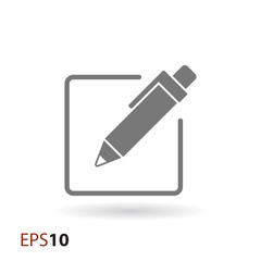 Paper and pen vector icon for web and mobile