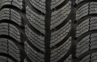 Car tire close up