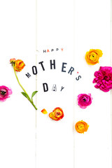 Happy Mothers Day Letters and Ranunculus