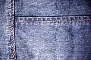 Fototapeta premium Blue jeans sew closeup texture.