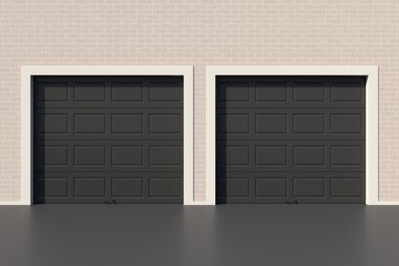 Two black garage door