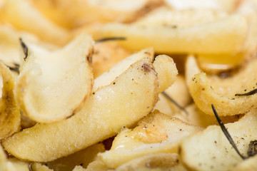 Sliced potatoes cooked in the oven