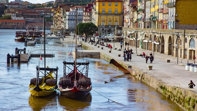 Traditional transport boats in Porto