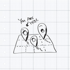 Simple doodle of a location map