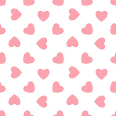 Pink hearts - seamless pattern