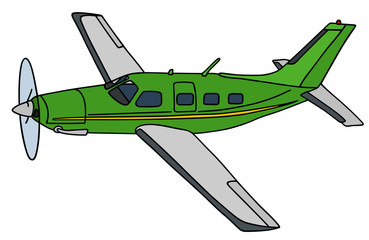Propeller airplane / Hand drawing, vector illustration