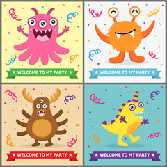 Cute Monster Birthday Card