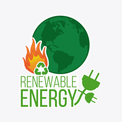 renewable energy illustration over color background