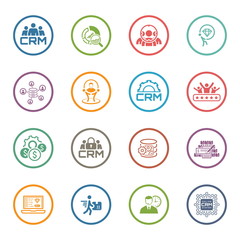 Flat Design Business Icons Set.