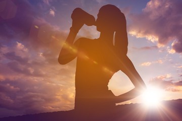 Silhouette of fit person