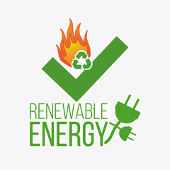 renewable energy illustration over color background