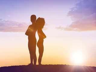 Fototapeta premium Silhouette of fit person