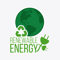 renewable energy illustration over color background