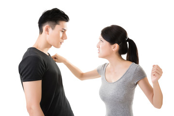 Asian couple argue