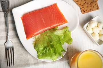 Healthy foods on light wooden background. Healthy eating concept.