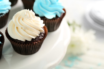 Cupcakes on dish closeup