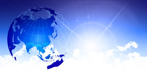 地球　世界地図　空　背景