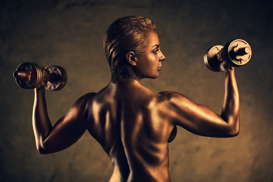 Strong woman bodybuilder