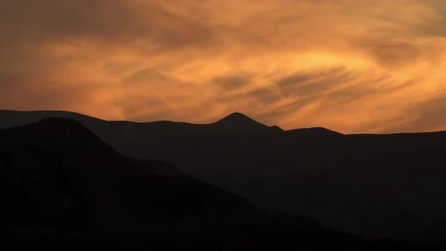 Royalty Free Stock Video Footage panorama of clouds lit by sunset shot in Israel at 4k with Red.