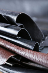 Ragged leather material, close-up