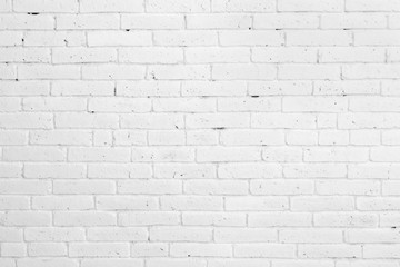White brick wall for background or texture