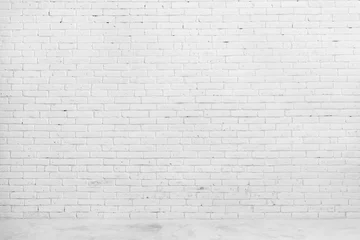 Poster White brick wall for background