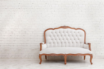 White classical style sofa