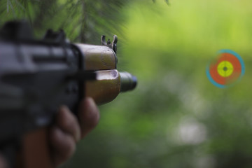 Red dot scope for assault rifle sight red target