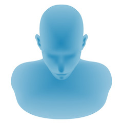 Naklejka premium human head model, front top view, vector illustration