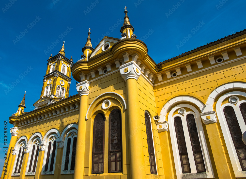 Wall mural saint joseph Catholic Church,Ayutthaya,Thailand