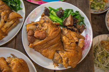 Stewed pork leg ,Thailand food