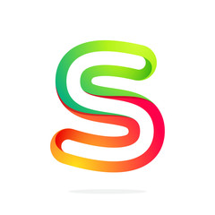 S letter one line colorful logo