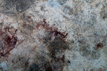 Blood on concrete surface